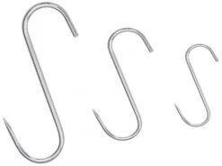 7x Fleischhaken, Edelstahl, Länge: 20 Cm, Stärke: 9 Mm
