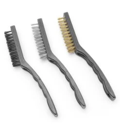 WAS Germany - Reinigungsbürsten Mit Kunststoffgriff, 3er Set, Edelstahl/Messing/Nylon (345930003)