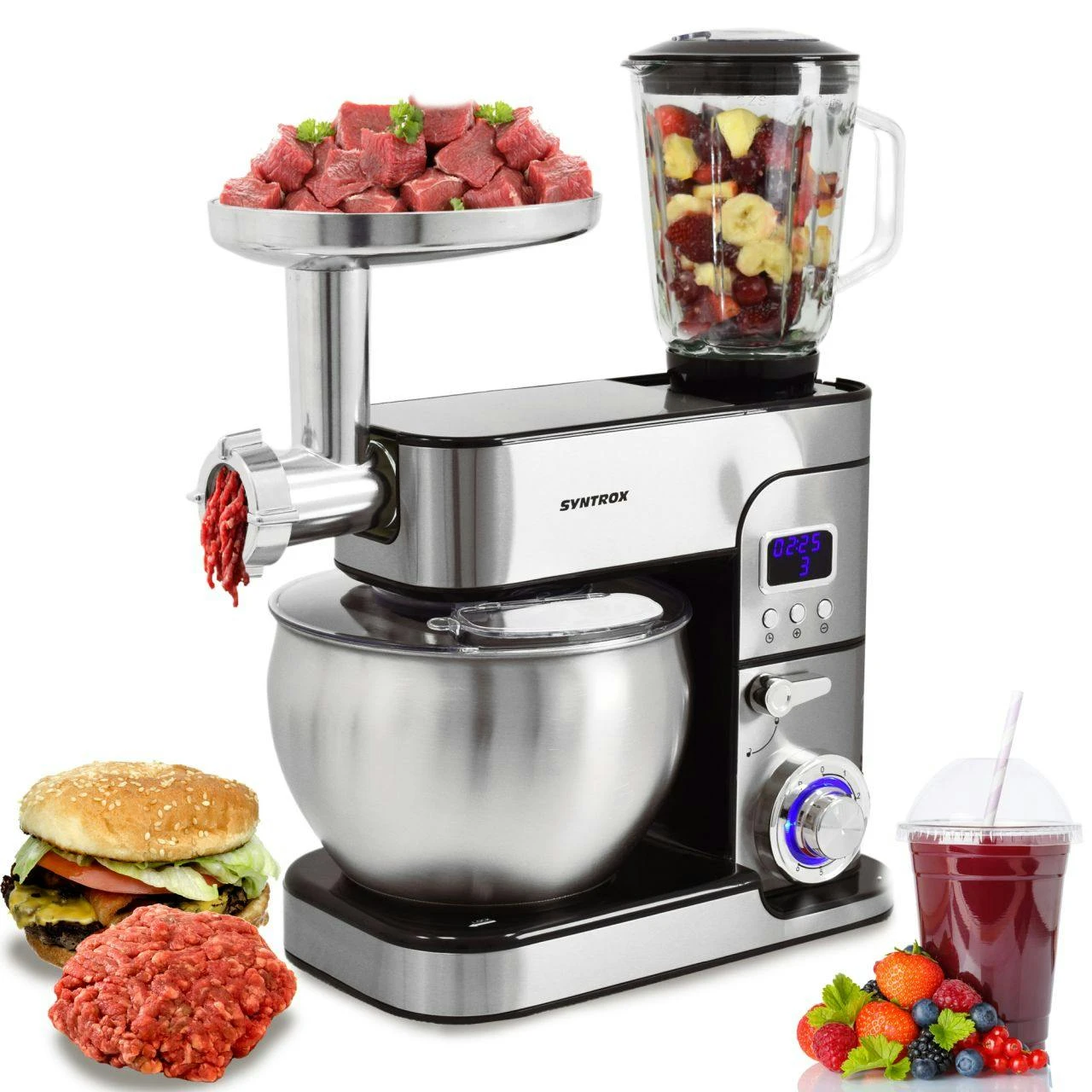 Küchenmaschine Lyon Edelstahl 10 Liter Küchengerät & Fleischwolf – Bild 5