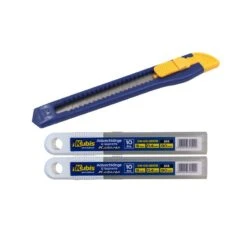 Schneidemesser / Cutter 9 Mm Eco + Abbrechklinge / Cutterklinge KATANA 9 * 80 * 0,4 Mm KATANA, SK5, 12 Segmente, 20 Stück