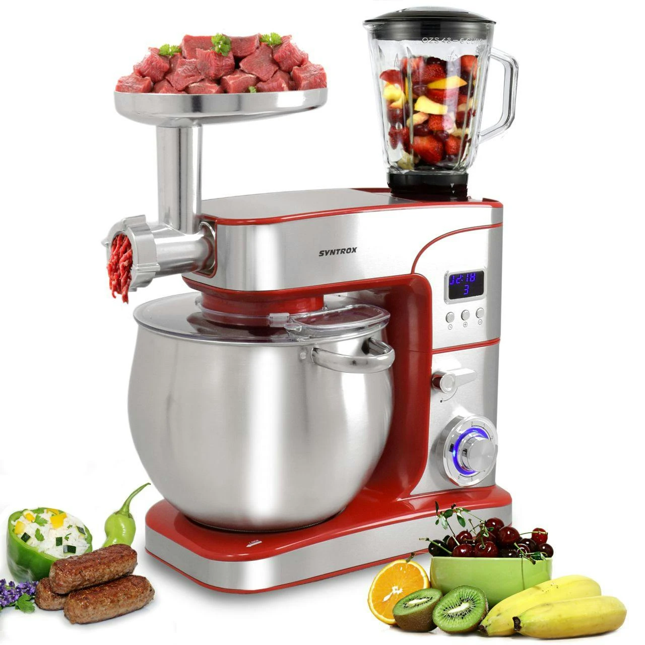 Küchenmaschine Lyon Edelstahl 10 Liter Küchengerät & Fleischwolf – Bild 4